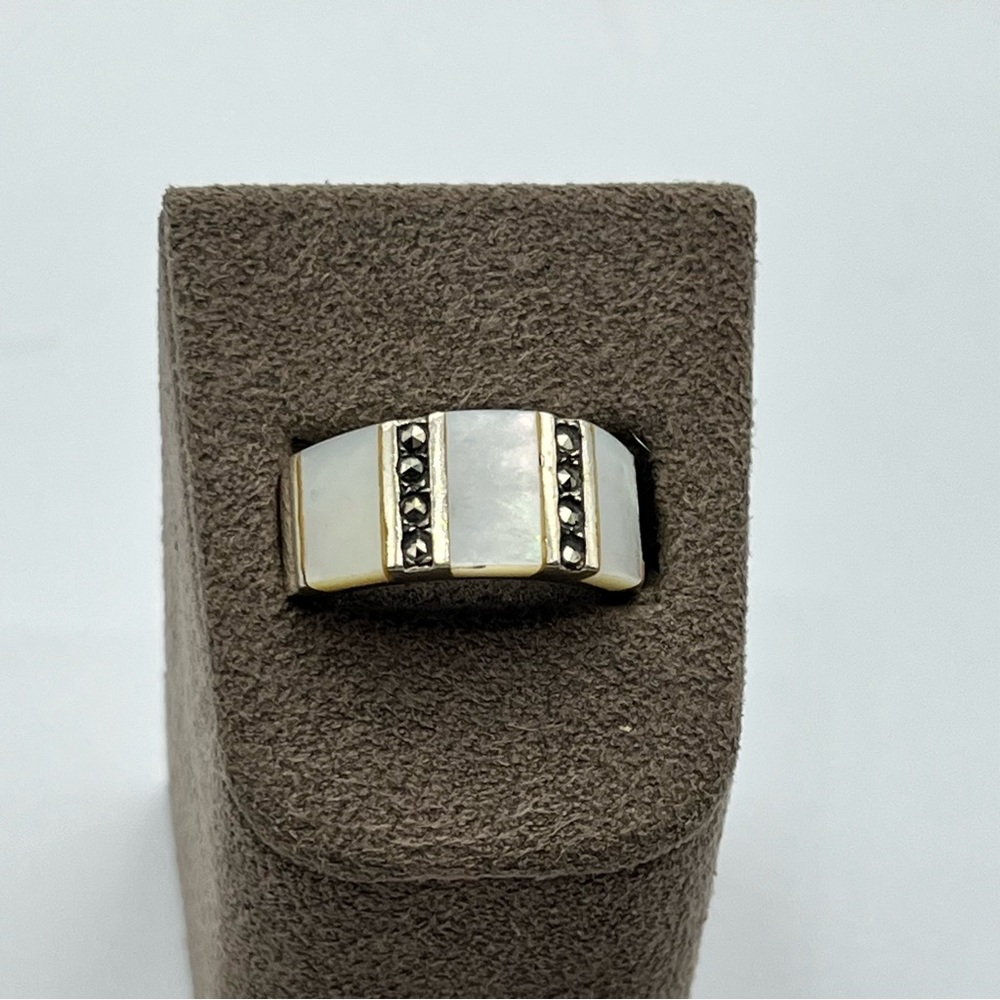 Abalone shell and Marcasite  925 sterling silver